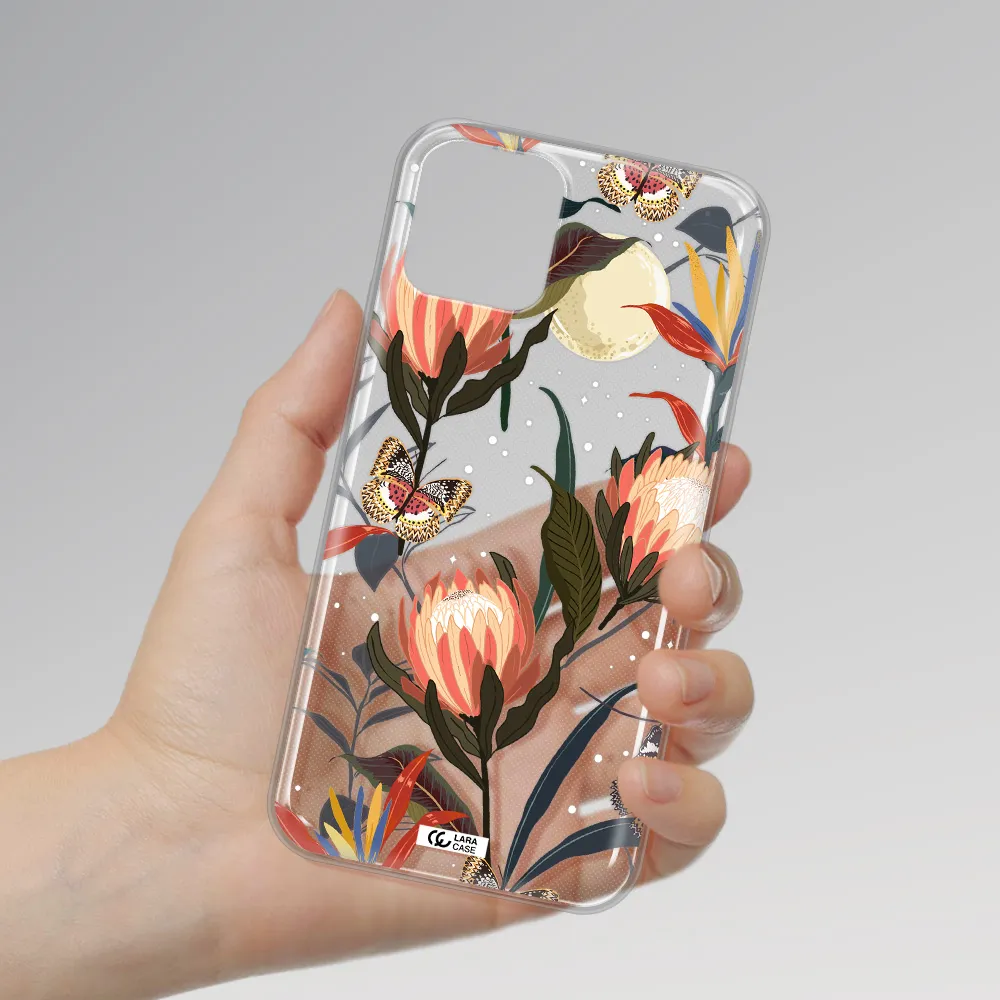 Moon Butterfly Flower Apple iPhone 11 pro Clear TPU Case