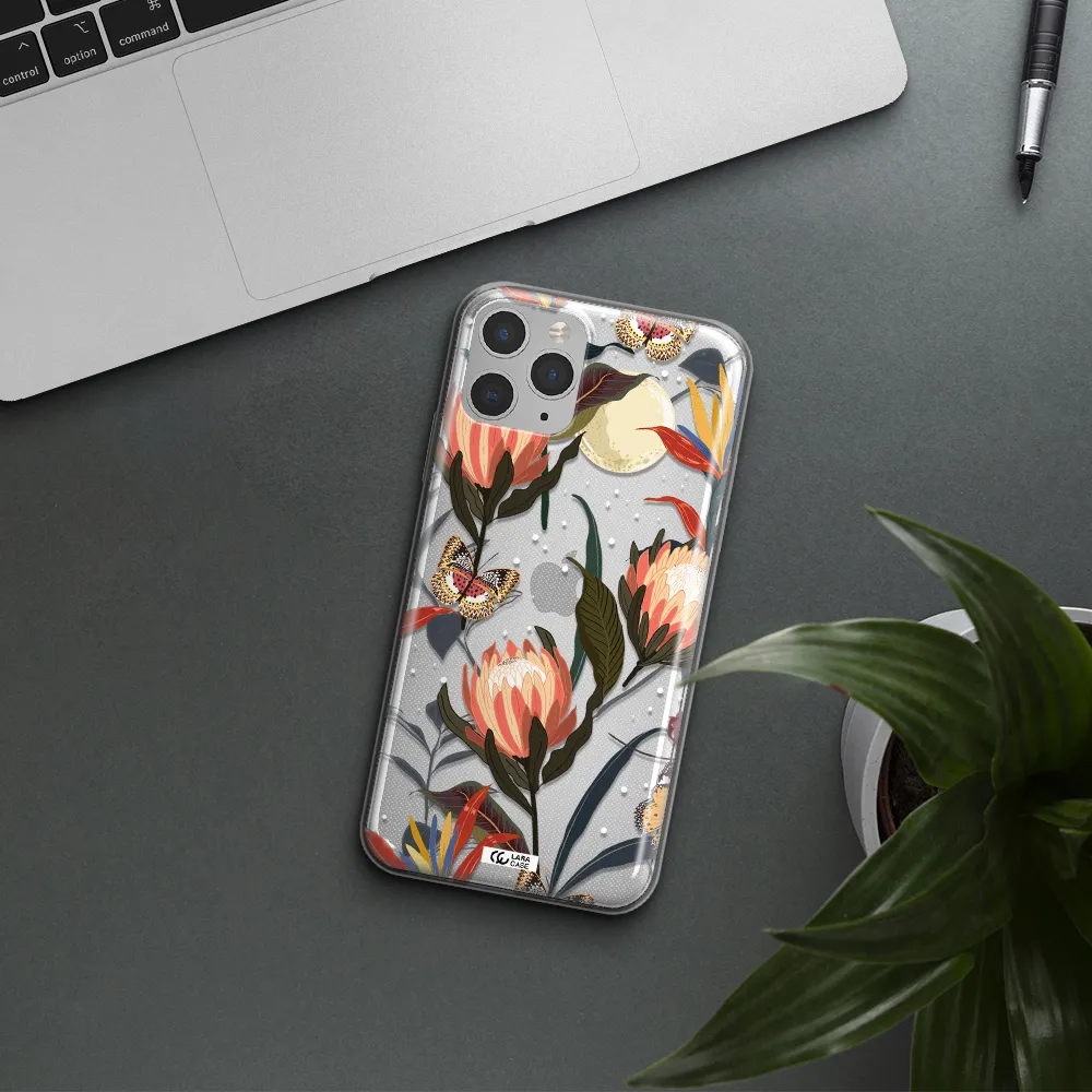 Moon Butterfly Flower Apple iPhone 11 pro Clear TPU Case
