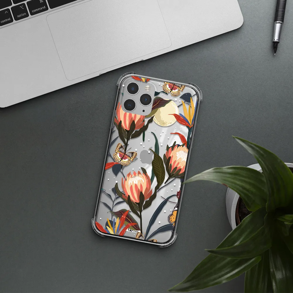 Moon Butterfly Flower Apple iPhone 11 pro max Clear PC Case