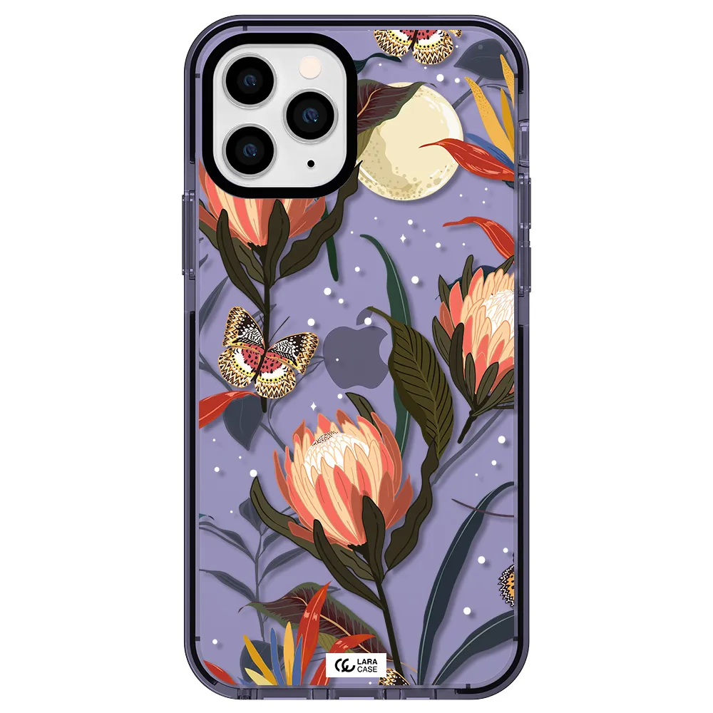 Moon Butterfly Flower Apple iPhone 11 pro max impact Lilac Case