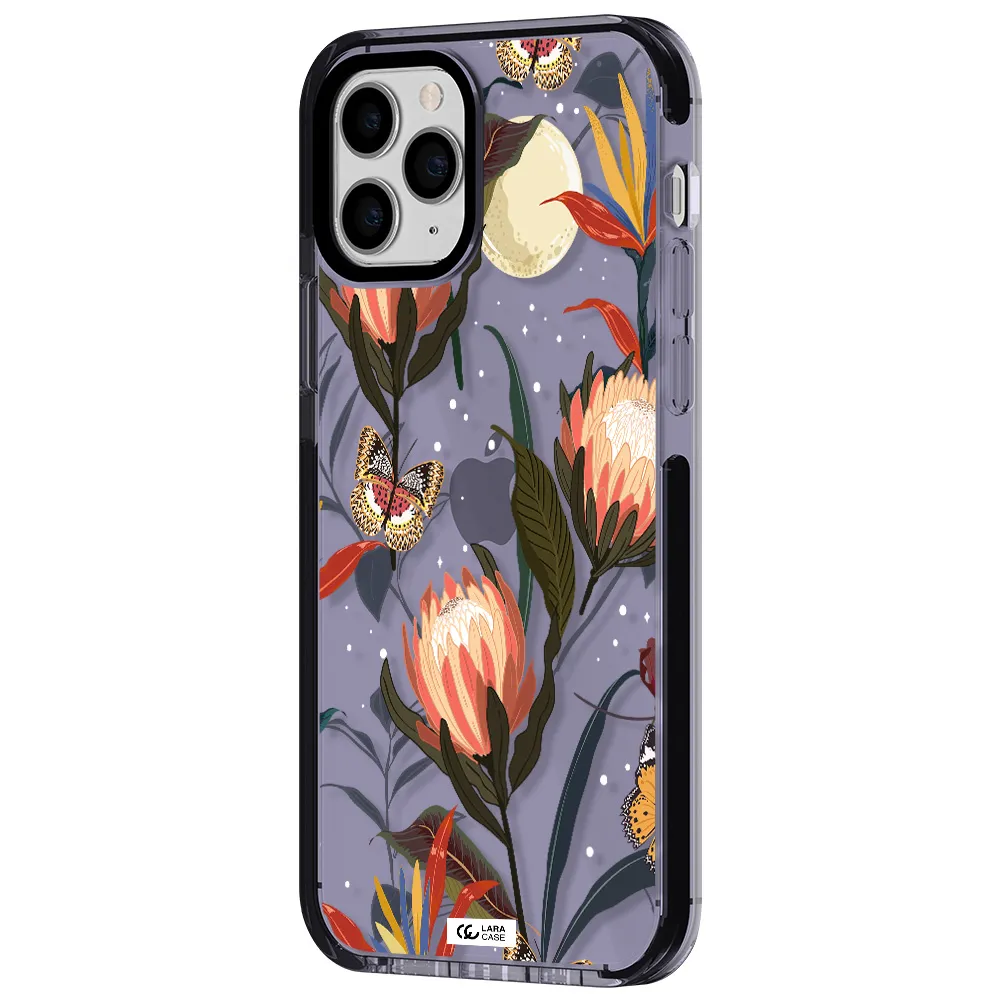 Moon Butterfly Flower Apple iPhone 11 pro max impact Lilac Case