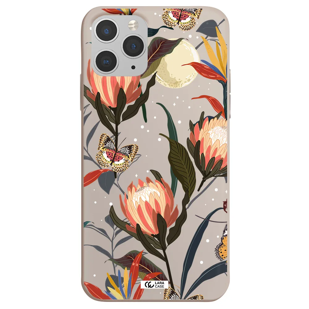 Moon Butterfly Flower Apple iPhone 11 pro max Silicone Stone Case