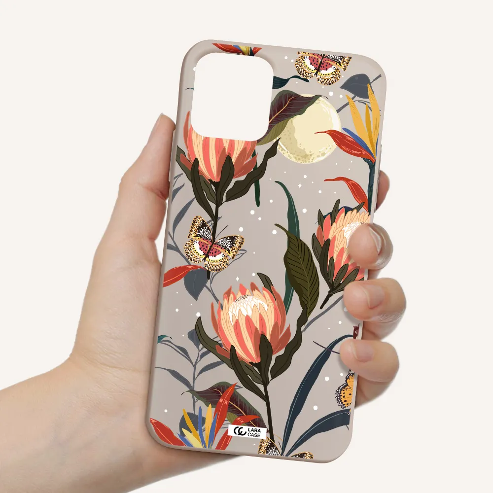 Moon Butterfly Flower Apple iPhone 11 pro max Silicone Stone Case