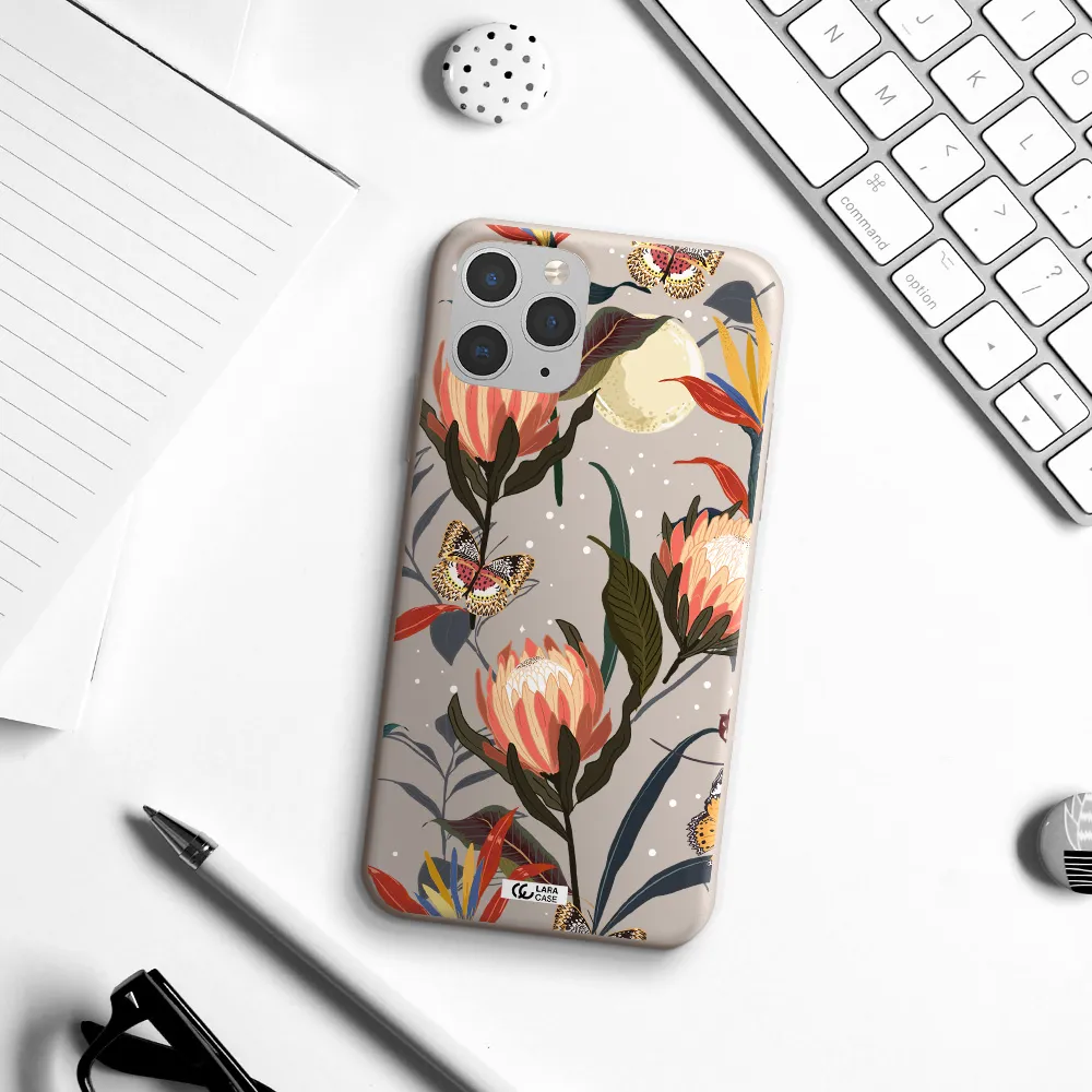 Moon Butterfly Flower Apple iPhone 11 pro max Silicone Stone Case