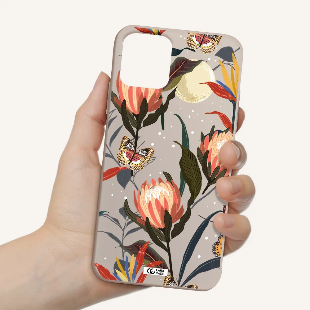 Moon Butterfly Flower Apple iPhone 11 pro Silicone Stone Case