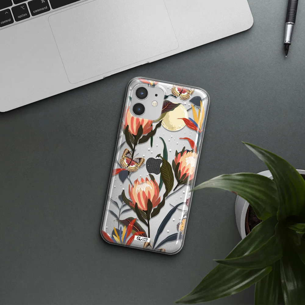 Moon Butterfly Flower Apple iPhone 12 Clear TPU Case