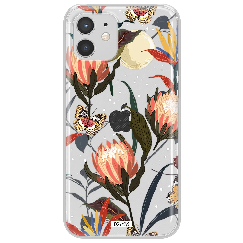 Moon Butterfly Flower Apple iPhone 12 mini Clear TPU Case