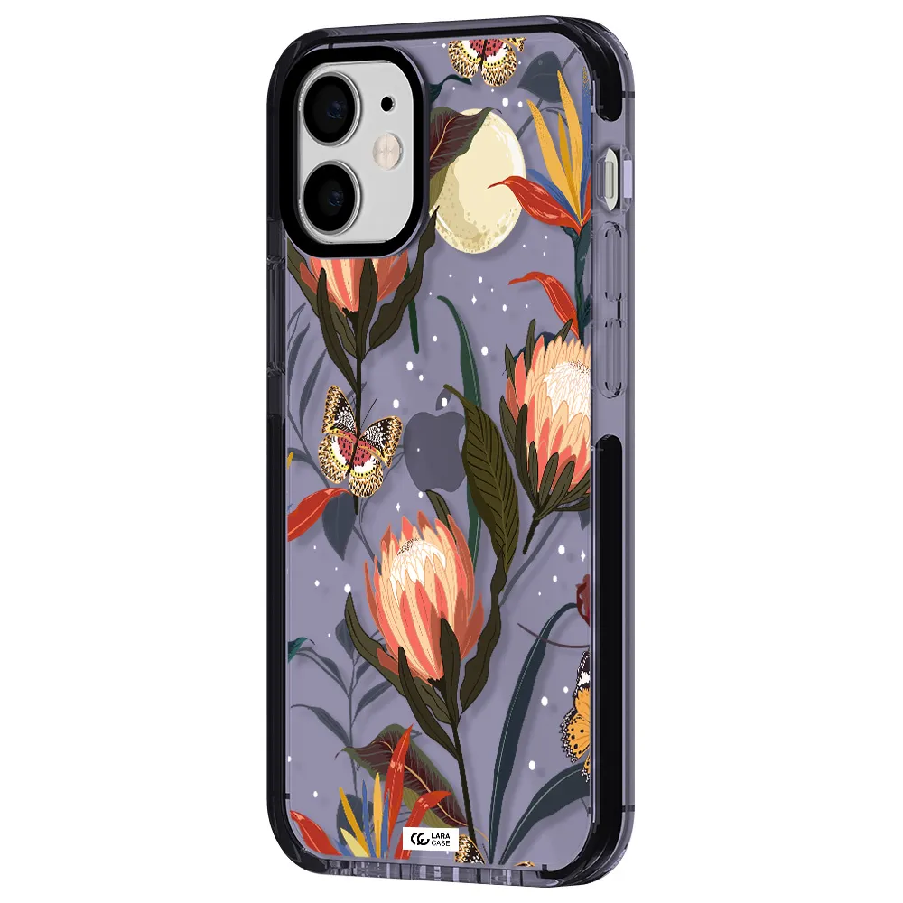 Moon Butterfly Flower Apple iPhone 12 mini impact Lilac Case