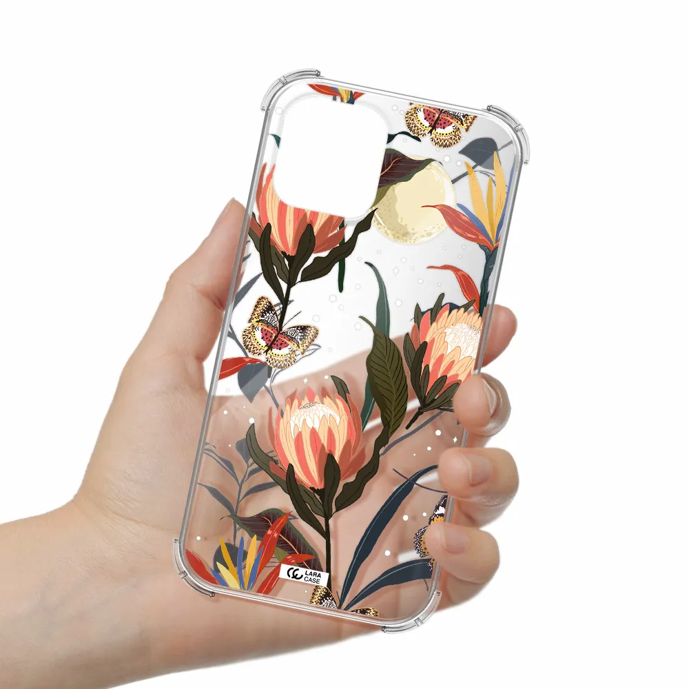 Moon Butterfly Flower Apple iPhone 12 pro max Clear PC Case