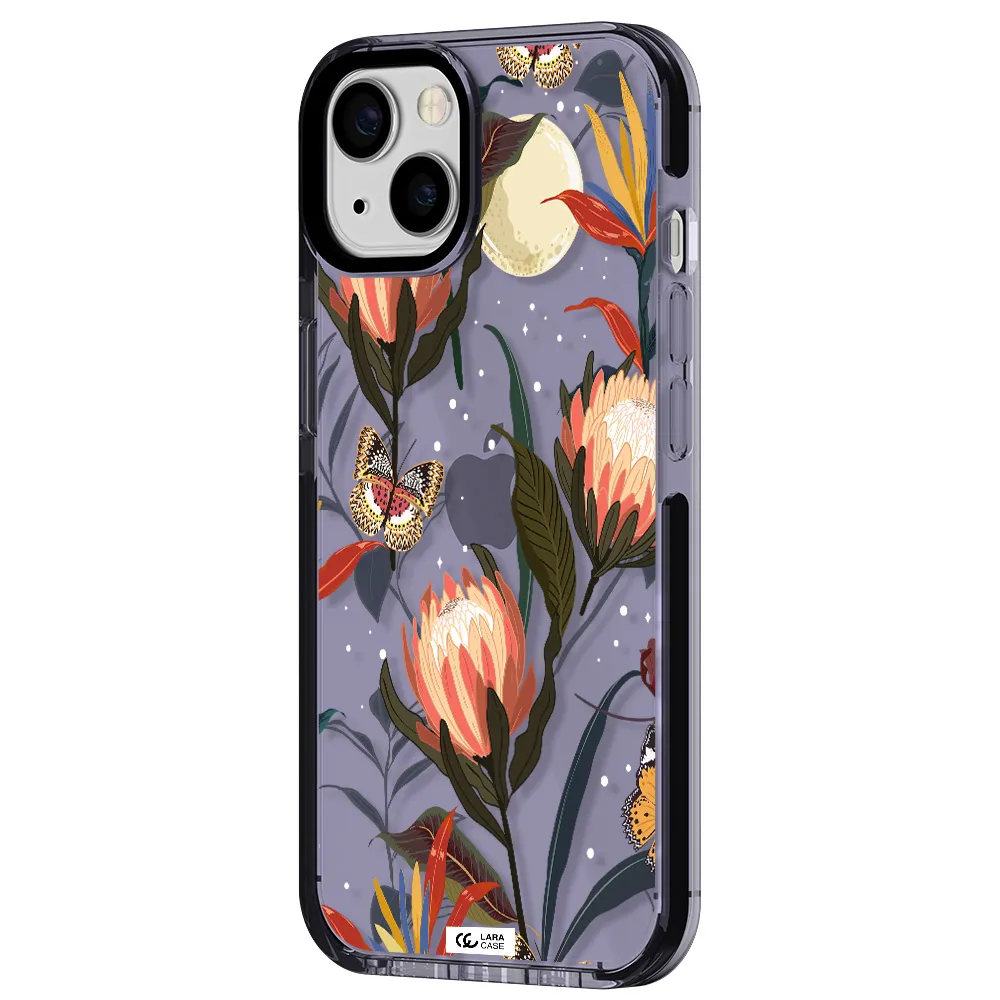 Moon Butterfly Flower Apple iPhone 13 impact Lilac Case
