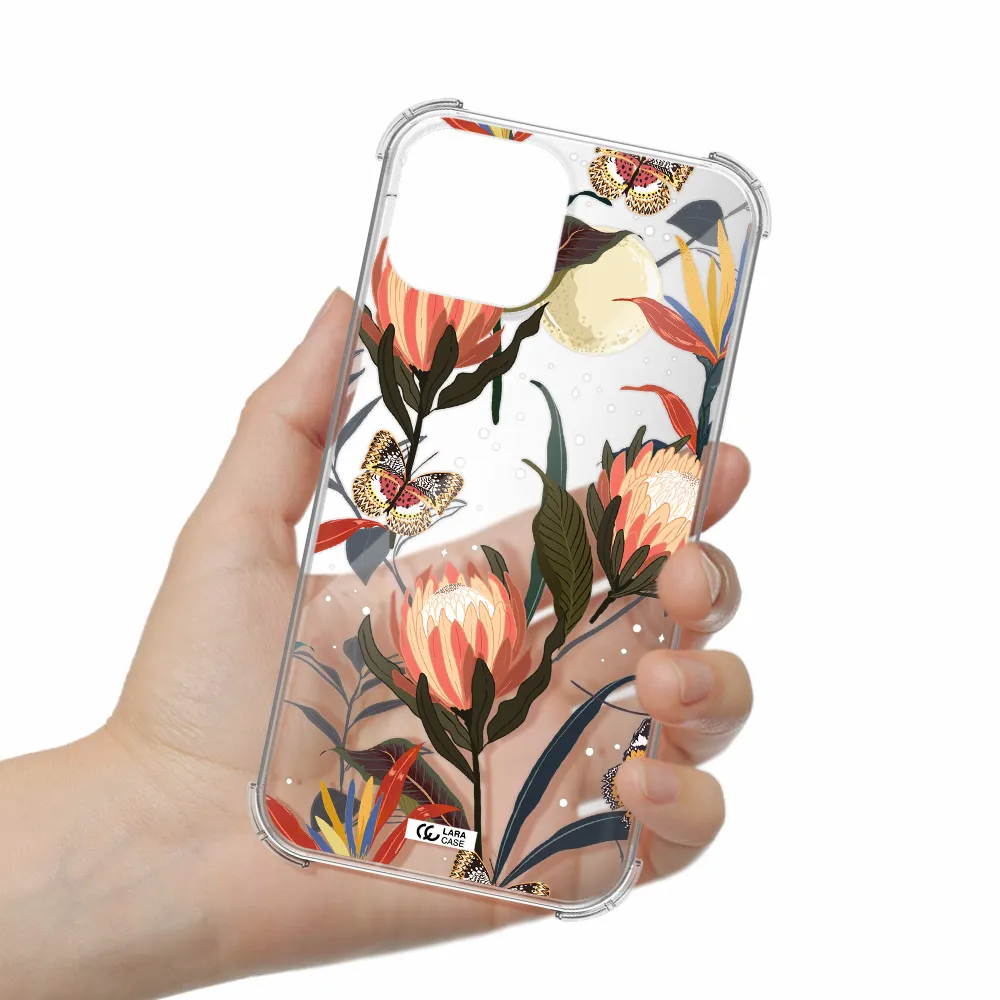 Moon Butterfly Flower Apple iPhone 13 mini Clear PC Case