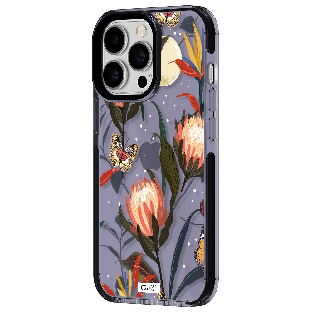 Moon Butterfly Flower Apple iPhone 13 Pro impact Lilac Case