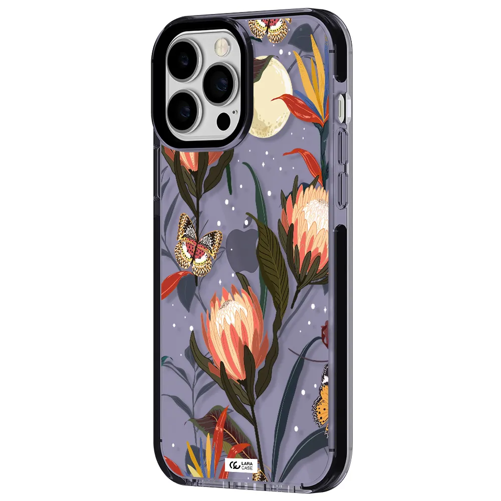 Moon Butterfly Flower Apple iPhone 13 Pro Max impact Lilac Case