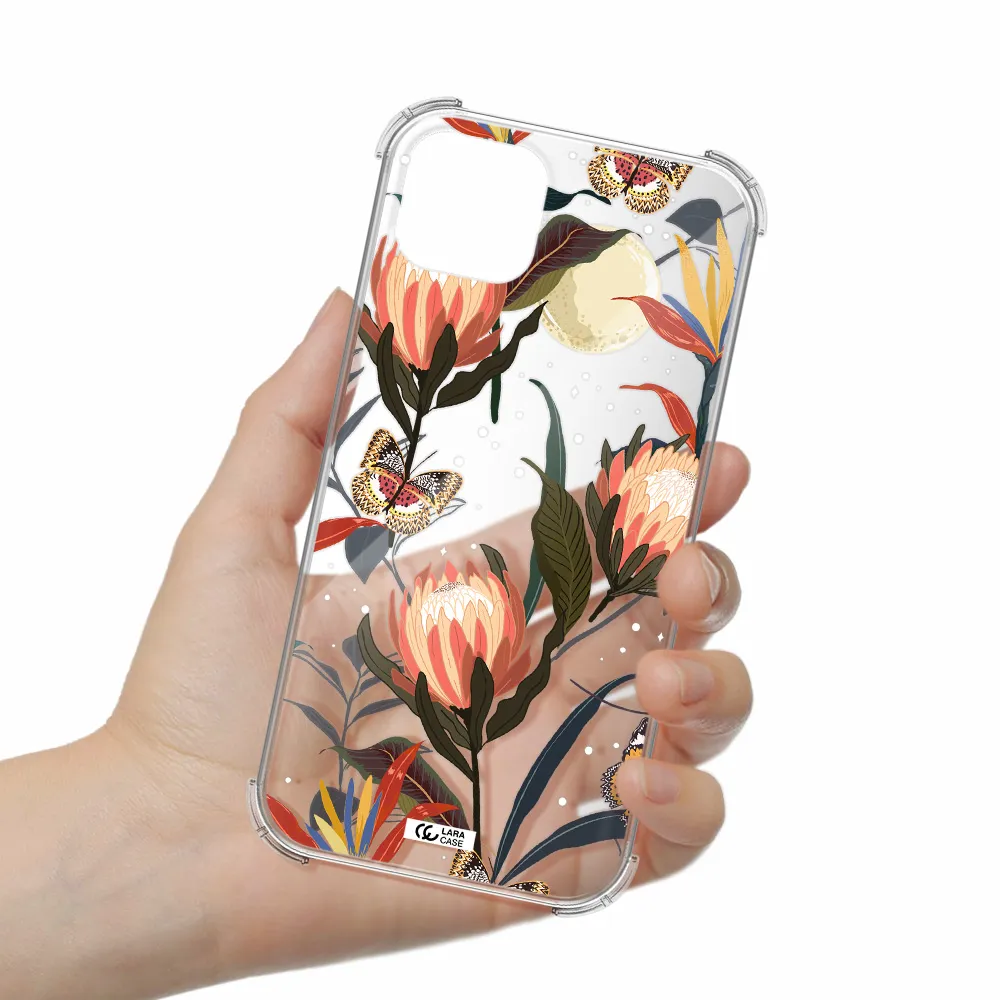 Moon Butterfly Flower Apple iPhone 14 plus Clear PC Case