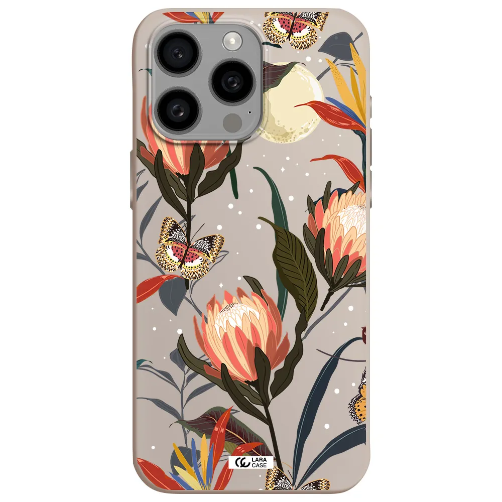 Moon Butterfly Flower Apple Iphone 15 Pro max Silicone Stone Case