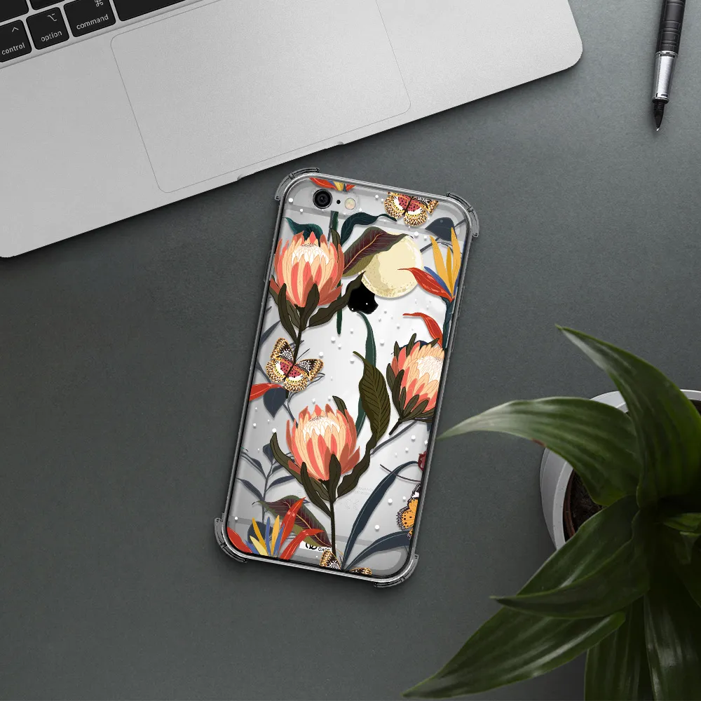 Moon Butterfly Flower Apple iPhone 6 Clear PC Case