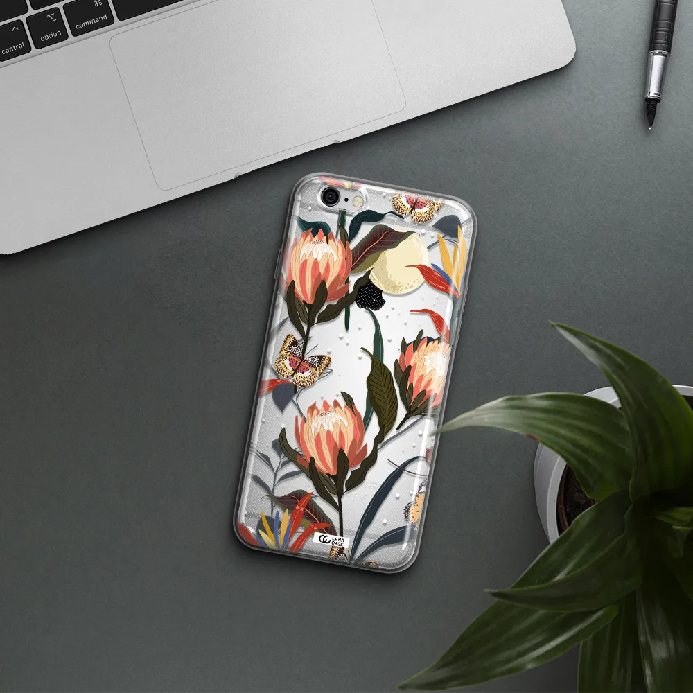 Moon Butterfly Flower Apple iPhone 6 Clear TPU Case