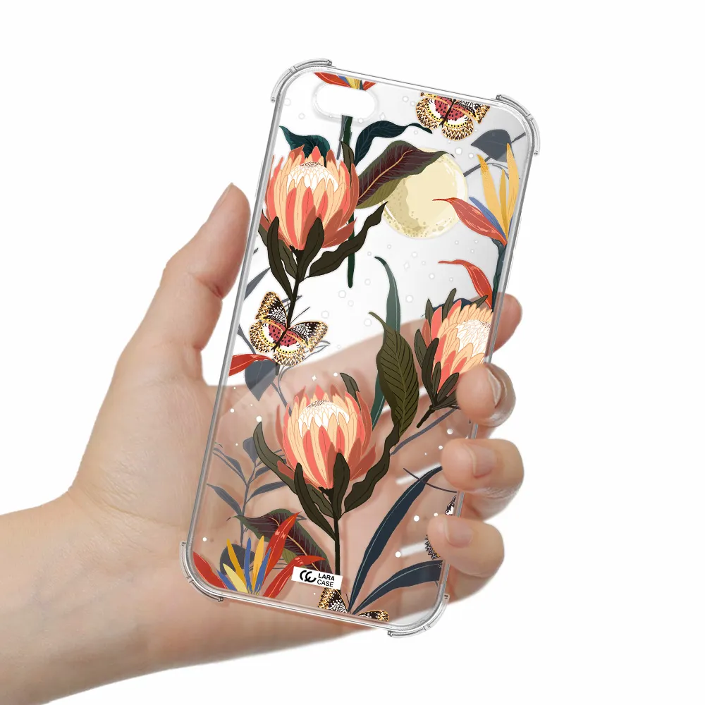 Moon Butterfly Flower Apple iPhone 6 plus Clear PC Case