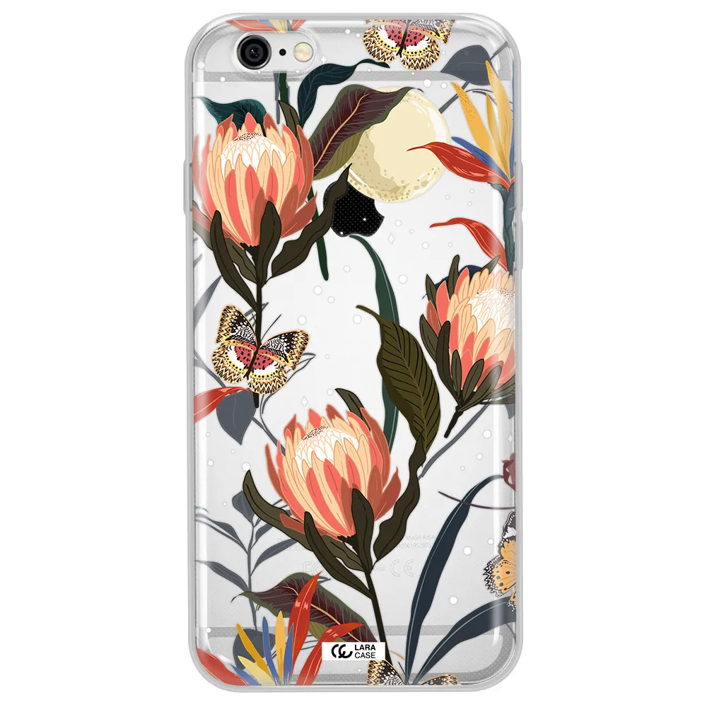 Moon Butterfly Flower Apple iPhone 6 plus Clear TPU Case