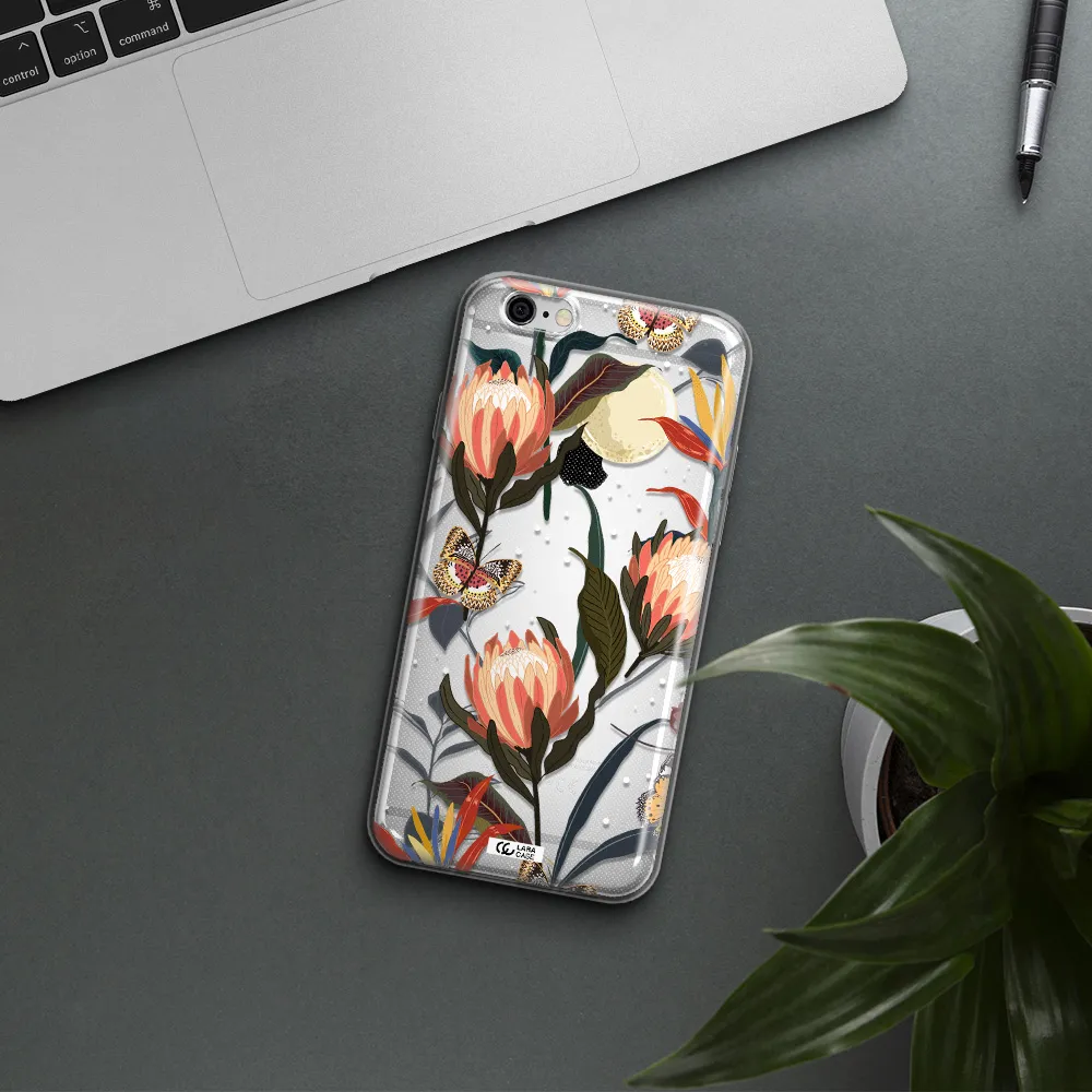 Moon Butterfly Flower Apple iPhone 6 plus Clear TPU Case