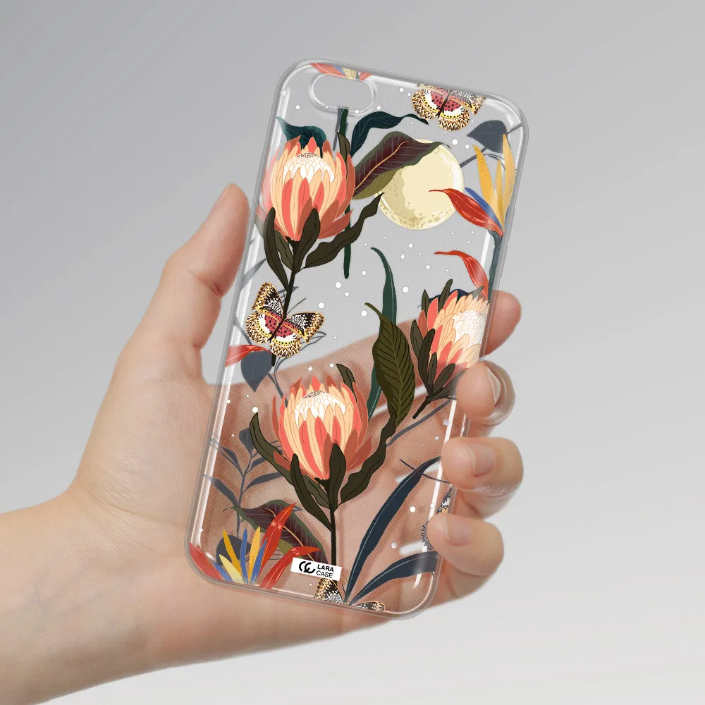 Moon Butterfly Flower Apple iPhone 6 s plus Clear TPU Case