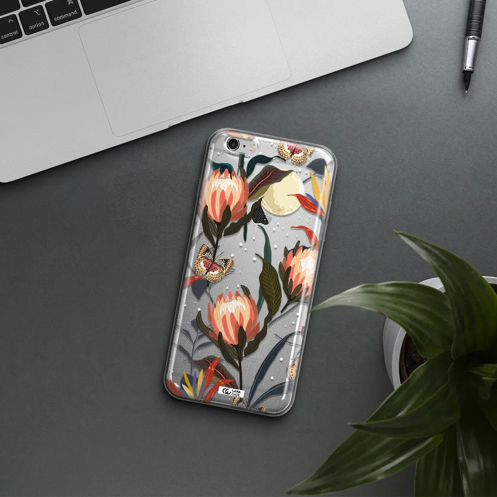 Moon Butterfly Flower Apple iPhone 6 s plus Clear TPU Case