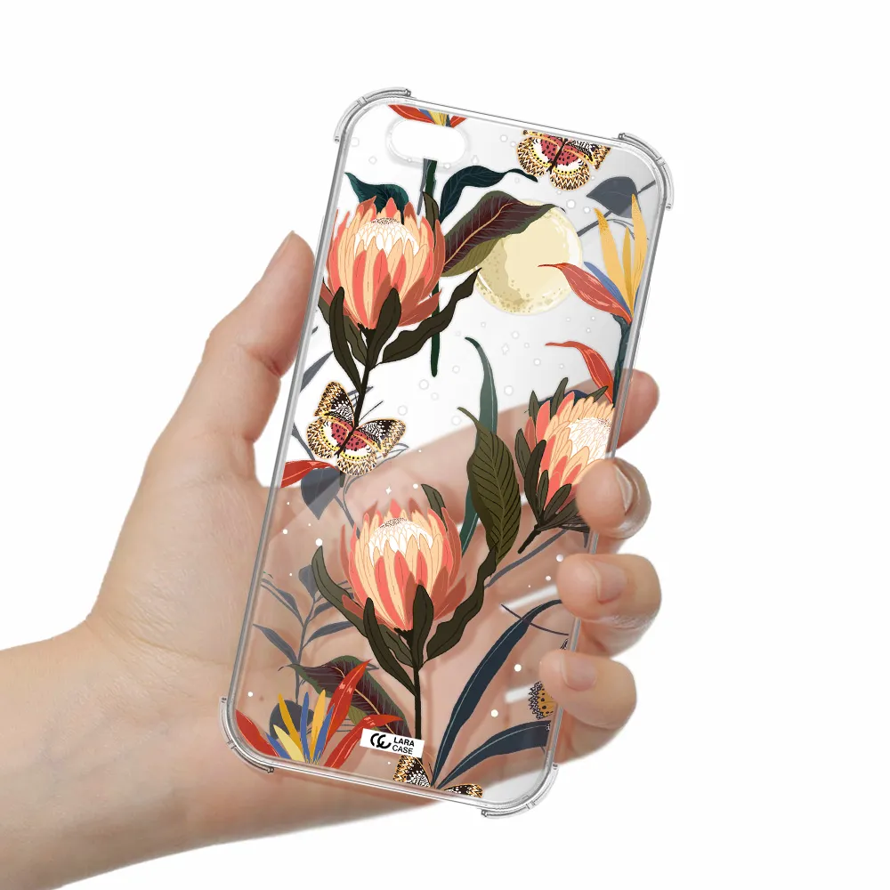 Moon Butterfly Flower Apple iPhone 6S Clear PC Case