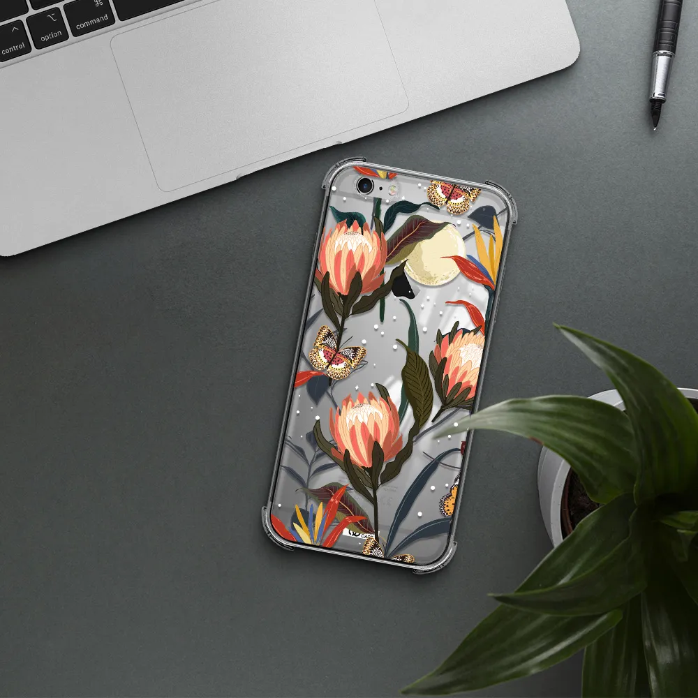 Moon Butterfly Flower Apple iPhone 6S Clear PC Case