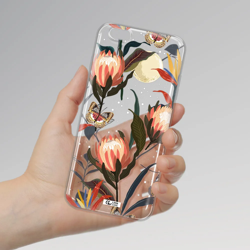 Moon Butterfly Flower Apple iPhone 6S Clear TPU Case