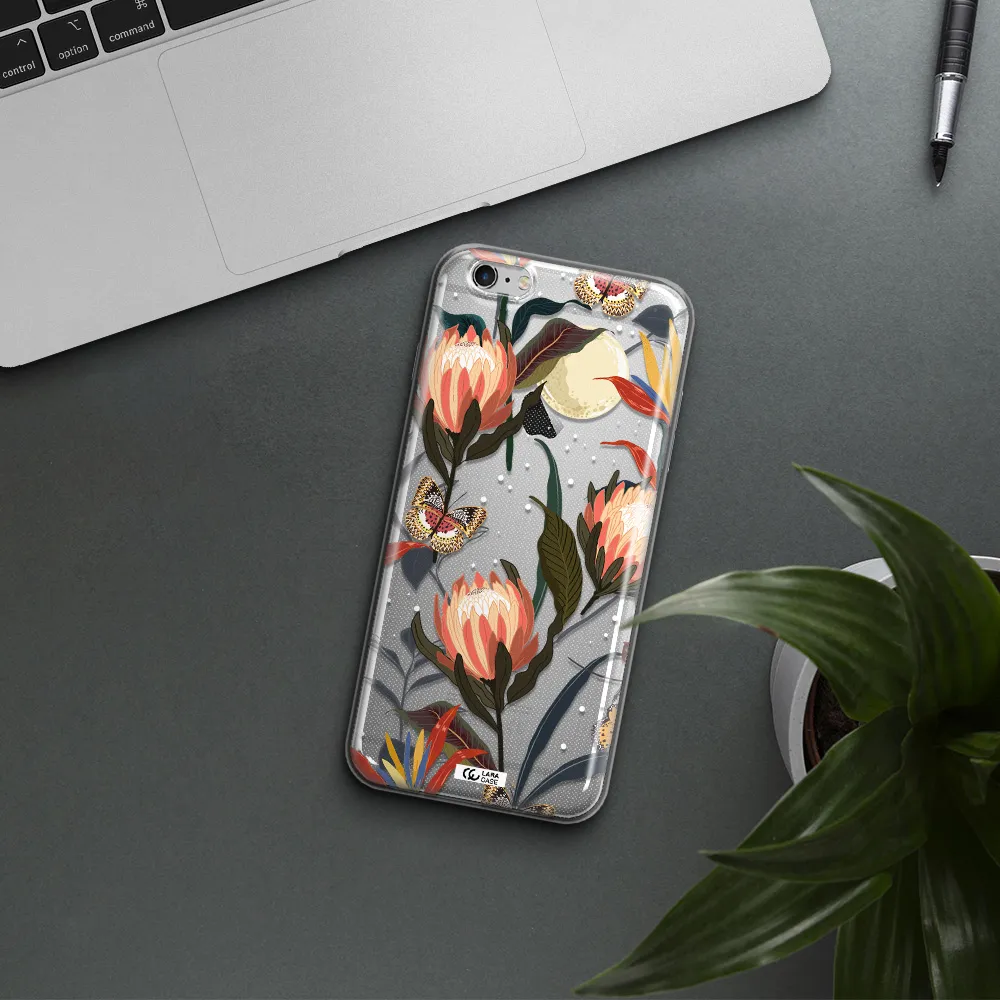 Moon Butterfly Flower Apple iPhone 6S Clear TPU Case