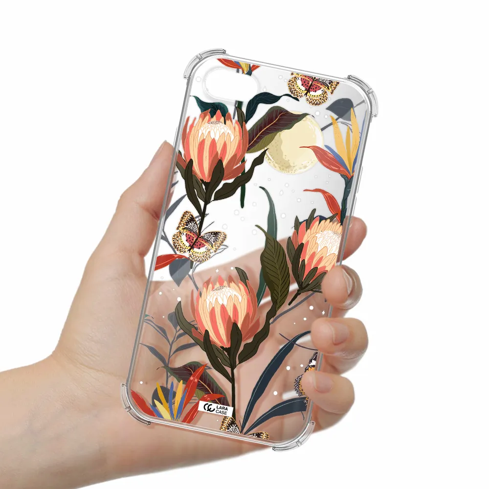 Moon Butterfly Flower Apple iPhone 7 Clear PC Case