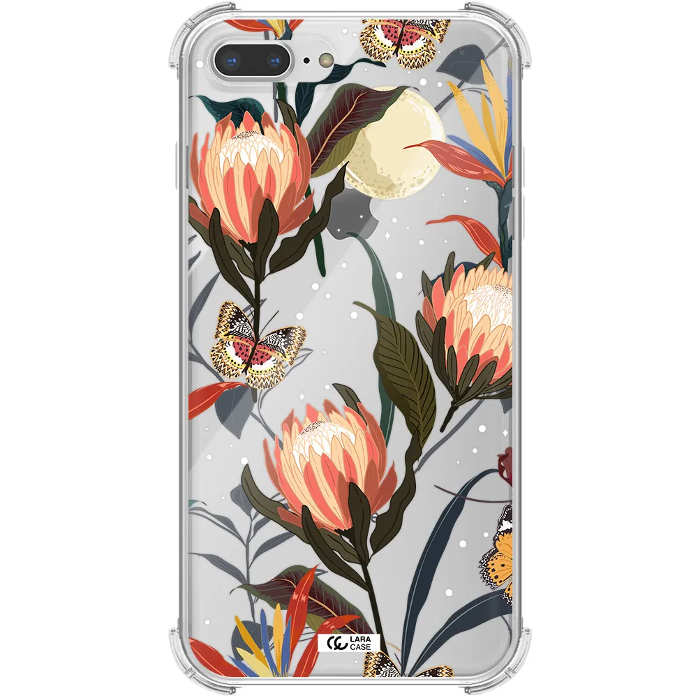 Moon Butterfly Flower Apple iPhone 8 plus Clear PC Case