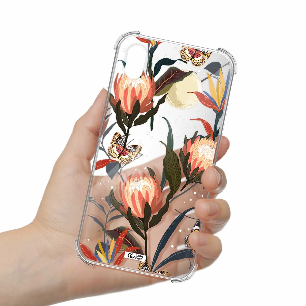 Moon Butterfly Flower Apple iPhone XR Clear PC Case
