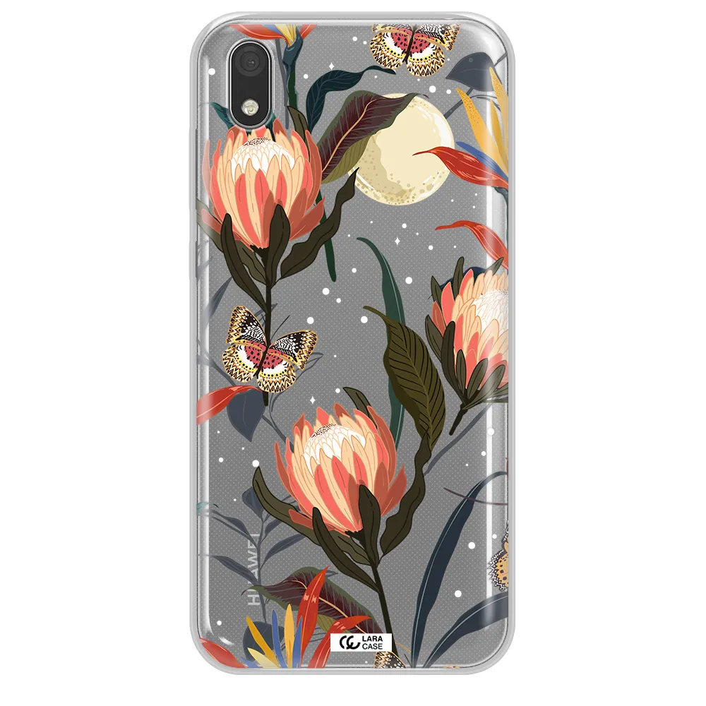 Moon Butterfly Flower Huawei Honor 8S Clear TPU Case