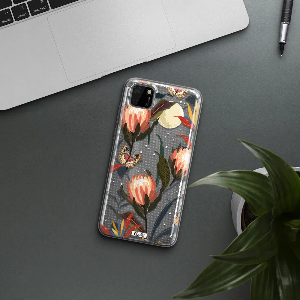 Moon Butterfly Flower Huawei Honor 9S Clear TPU Case