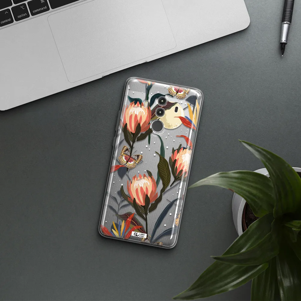 Moon Butterfly Flower Huawei Mate 10 Clear TPU Case