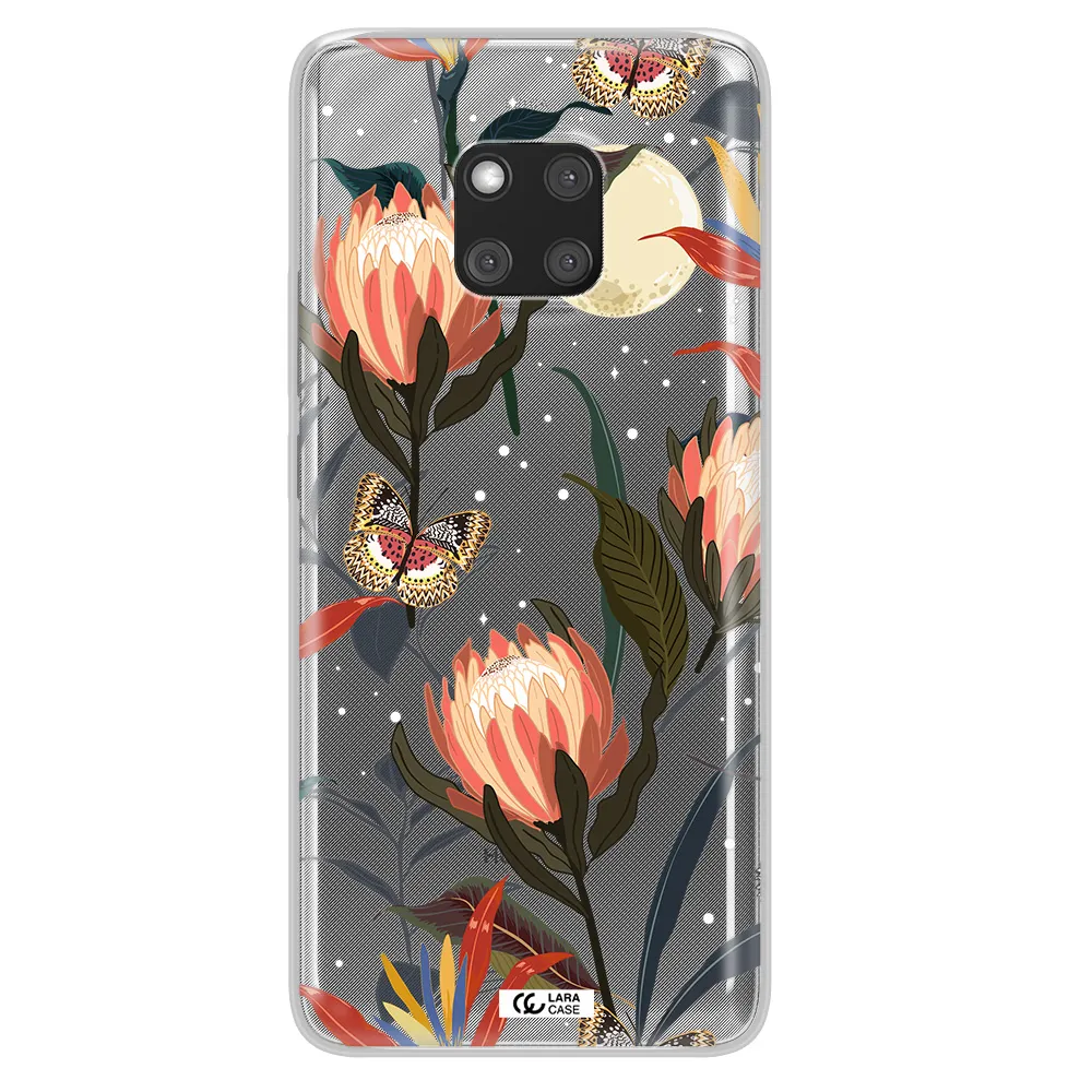 Moon Butterfly Flower Huawei Mate 20 Pro Clear TPU Case