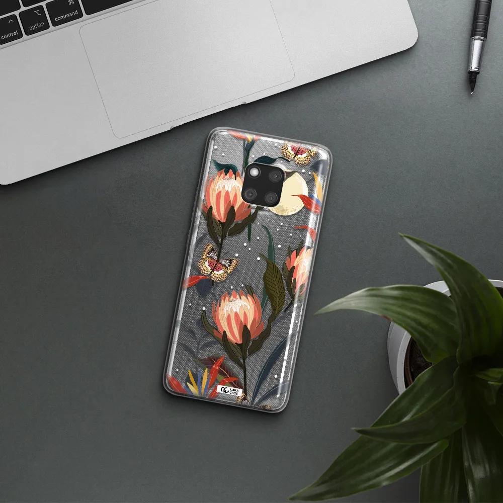 Moon Butterfly Flower Huawei Mate 20 Pro Clear TPU Case