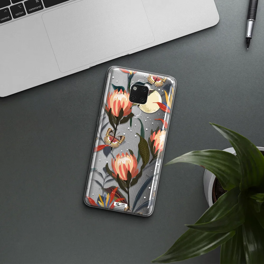 Moon Butterfly Flower Huawei Mate 20X Clear TPU Case