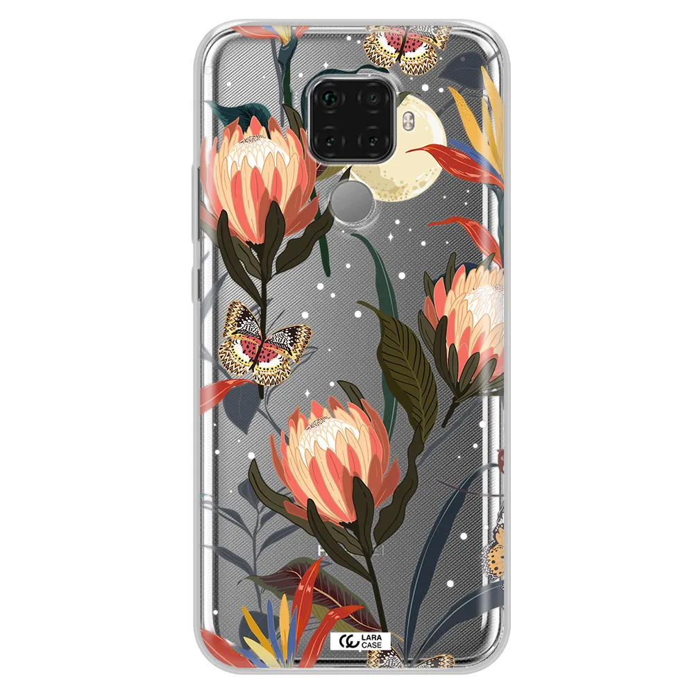 Moon Butterfly Flower Huawei Mate 30 Lite Clear TPU Case