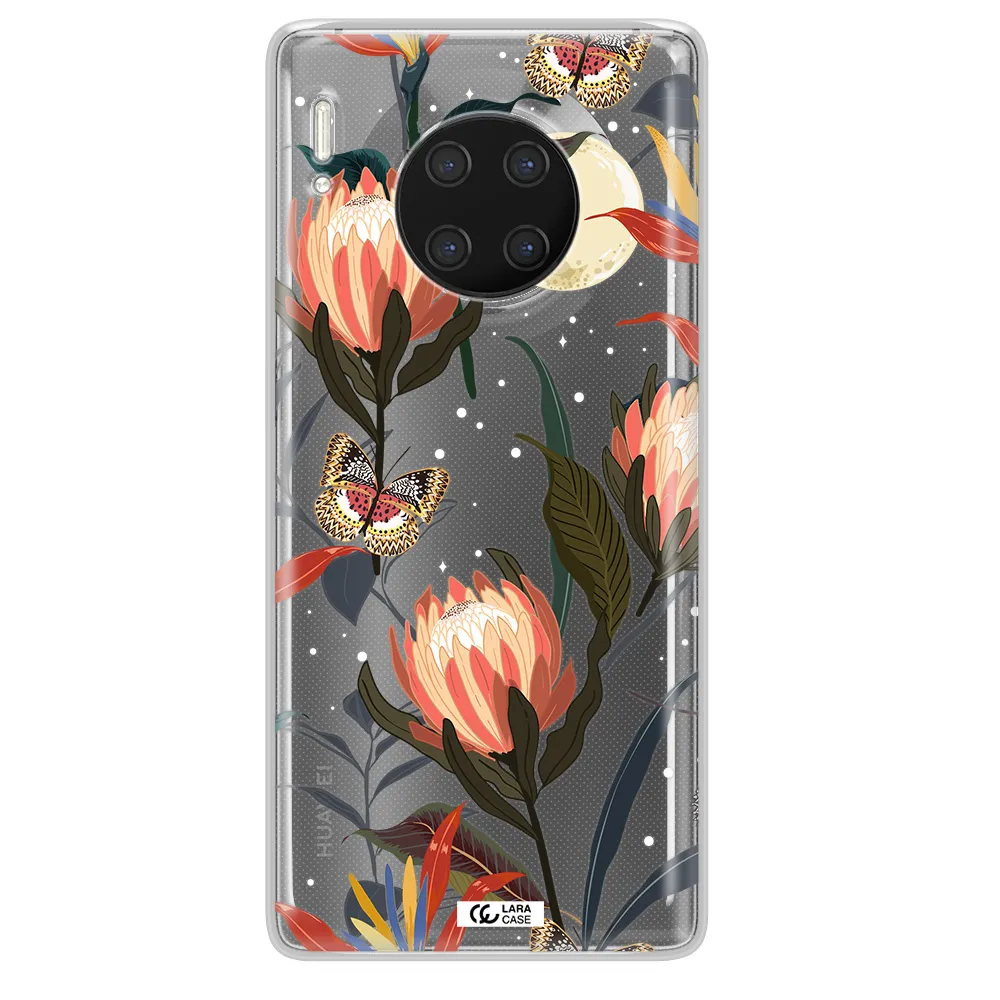 Moon Butterfly Flower Huawei Mate 30 Pro Clear TPU Case