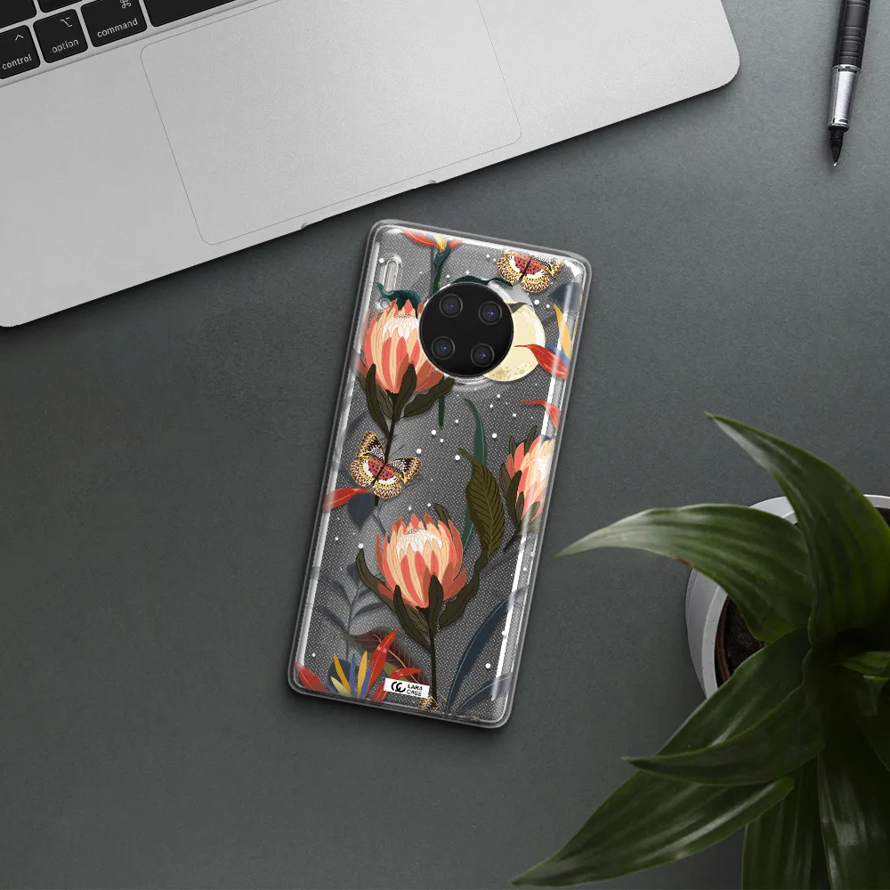 Moon Butterfly Flower Huawei Mate 30 Pro Clear TPU Case