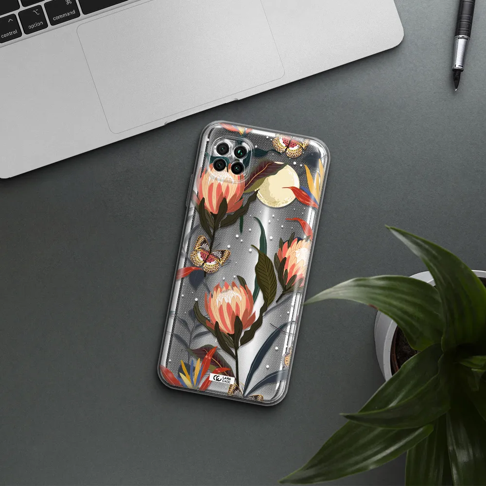 Moon Butterfly Flower Huawei Nova 7I Clear Tpu Case