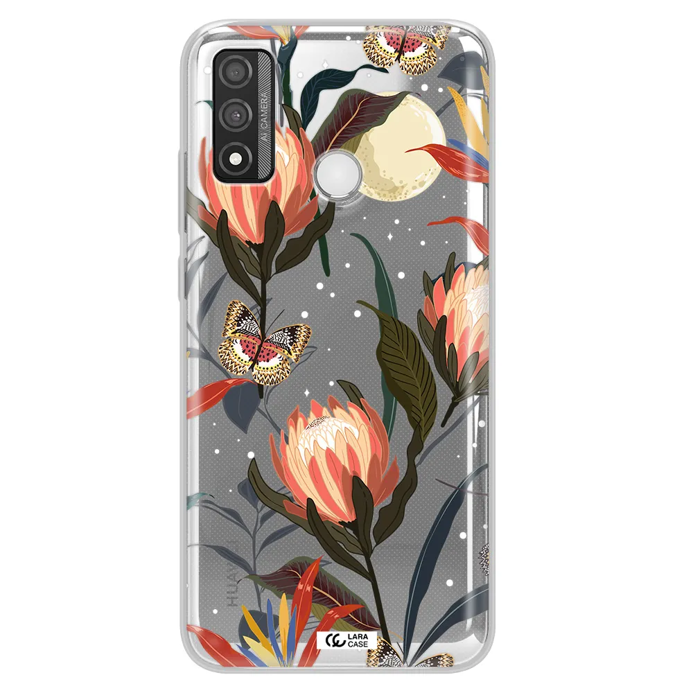 Moon Butterfly Flower Huawei P Smart 2020 Clear TPU Case