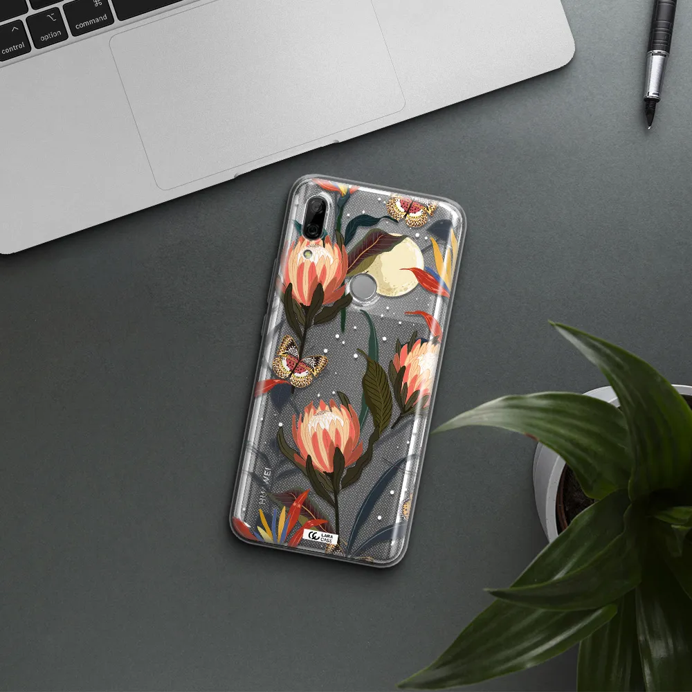 Moon Butterfly Flower Huawei P Smart Z Clear TPU Case