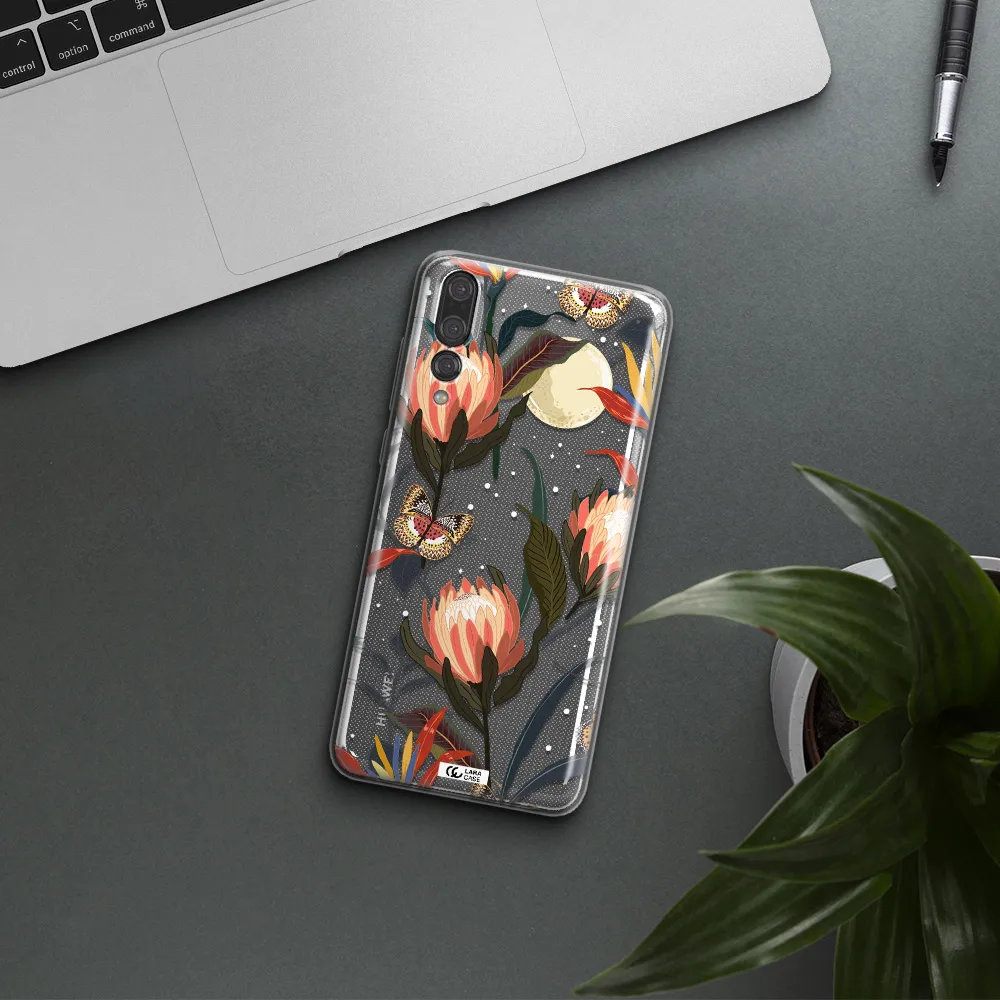 Moon Butterfly Flower Huawei P20 Pro Clear TPU Case