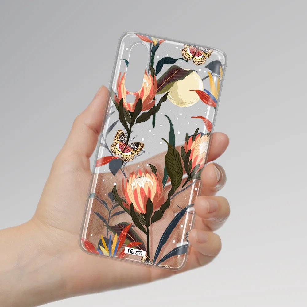 Moon Butterfly Flower Huawei P30 Clear TPU Case