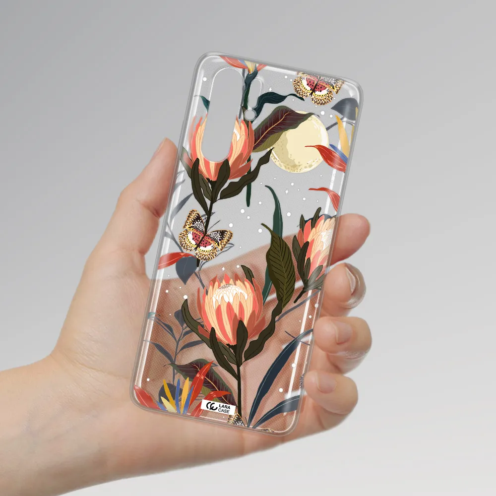 Moon Butterfly Flower Huawei P30 Pro Clear TPU Case