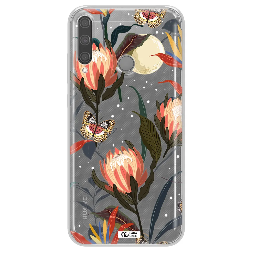 Moon Butterfly Flower Huawei P40 Lite E Clear TPU Case