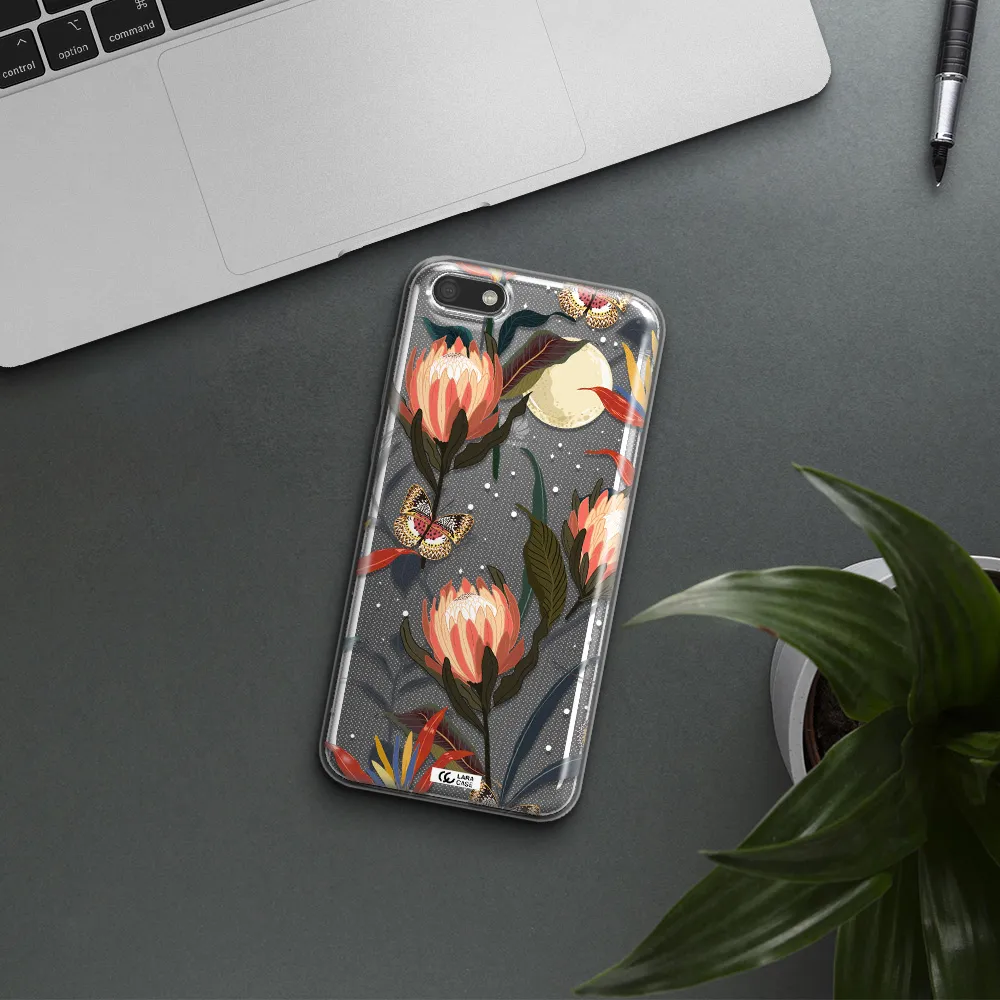 Moon Butterfly Flower Huawei Y5 2018 Clear TPU Case